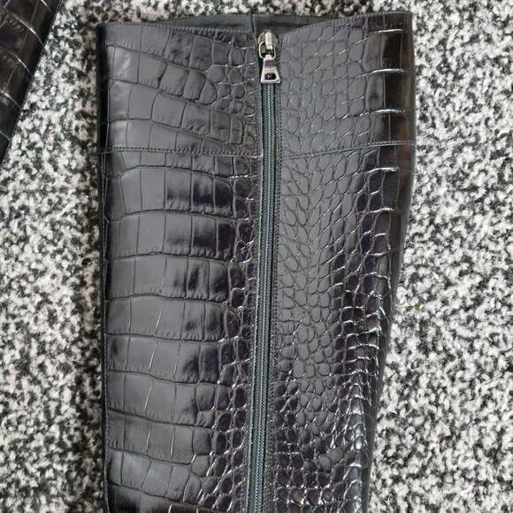 Prada Crocodile Leather Heeled Knee High Boots, size 38 (US 8) - Picture 6 of 12